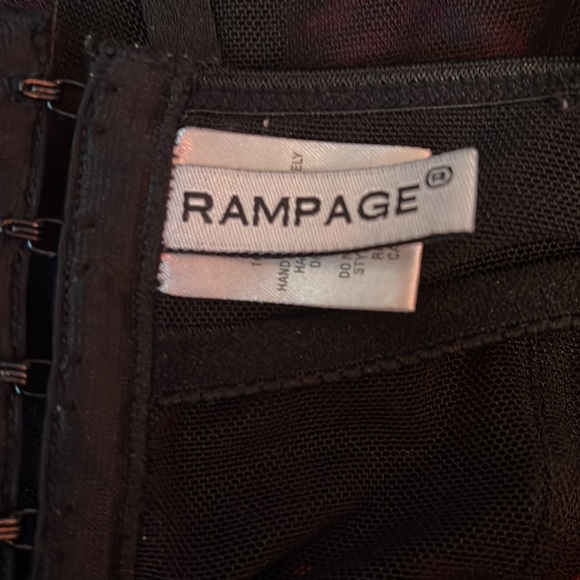 Vintage Y2K Sheer Mesh Black & Blue Asymmetrical Corset Bustier Mini Dress - Picture 4 of 5